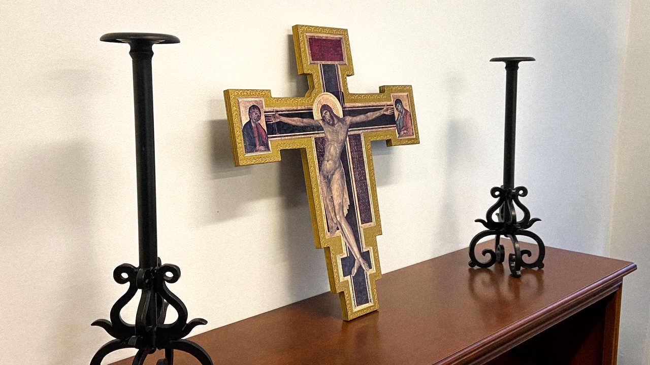 A corner for prayer at the diocesan office